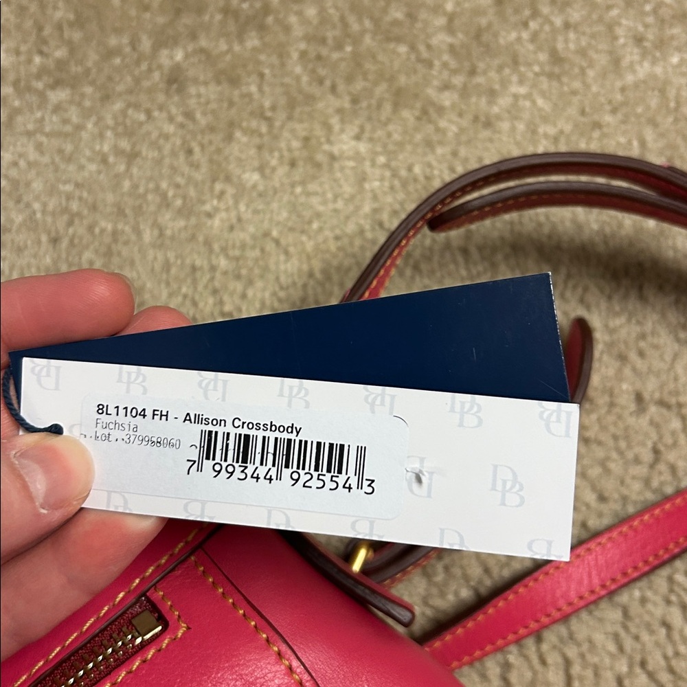 Dooney and Bourke Florentine Allison Crossbody in Fuchsia with matching wallet - Picture 6 of 8